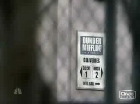 Screenshot of the sign in The Office opening credits