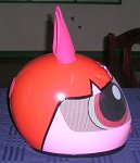 Side view of the completed Blossom helmet
