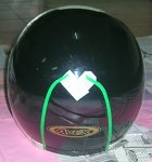 Rear view of the helmet before spraying