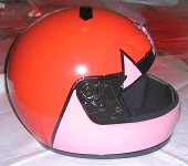 Side view of the helmet after spraying