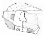Master Chief motorbike helmet design sketch