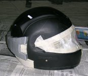 Helmet masked ready for spraying
