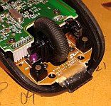 Modified mouse with the cover removed