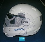 Side view of the completed helmet